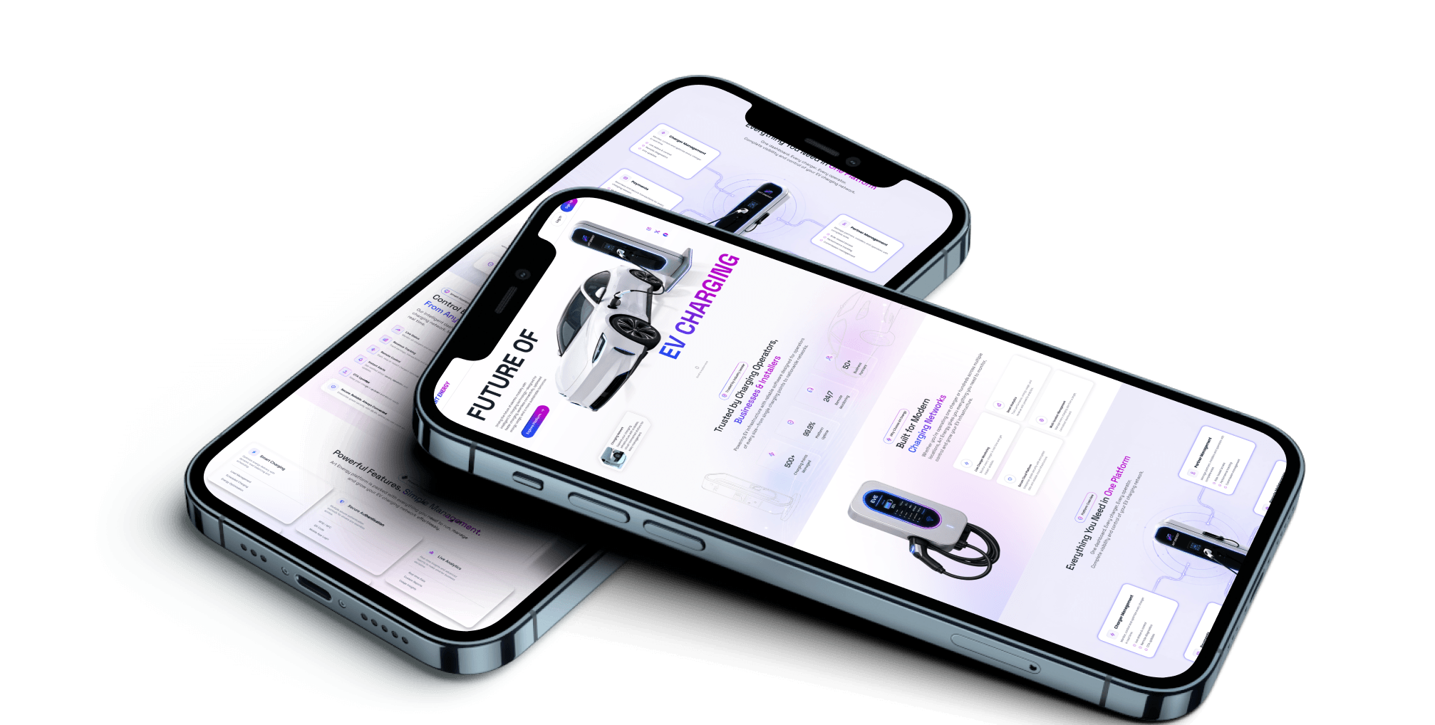 EVART Energy driver app shown on two iPhones